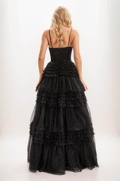 A Line Floor Length Tulle Prom Dresses CS0936