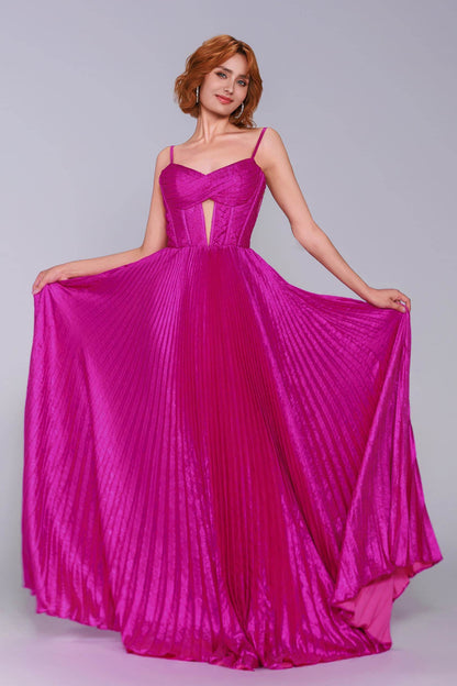 A-Line Maxi Metallic Prom Dress CS0963