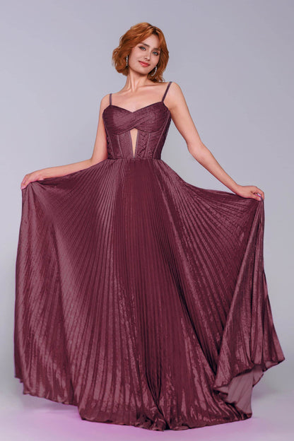 A-Line Maxi Metallic Prom Dress CS0963
