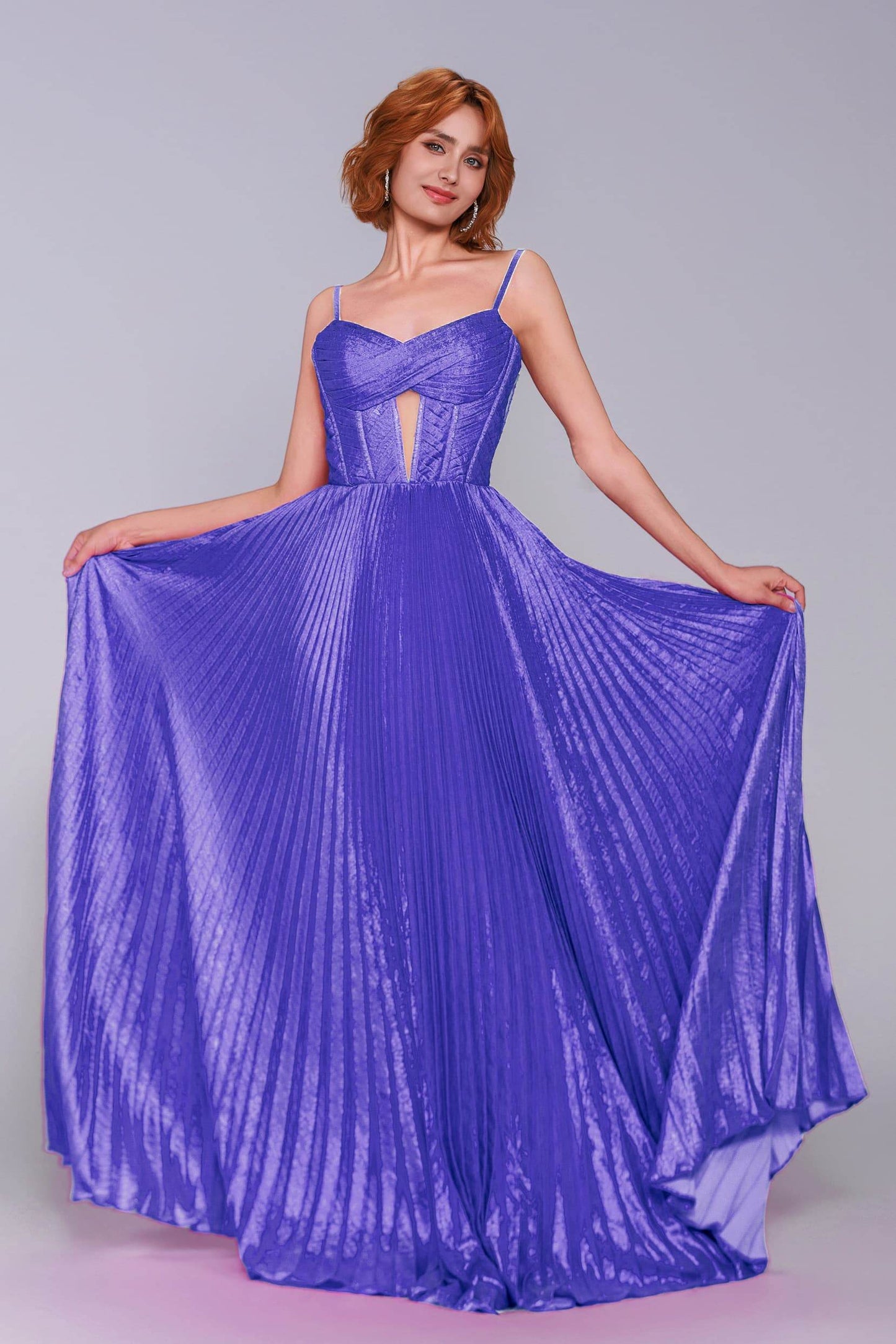 A-Line Maxi Metallic Prom Dress CS0963