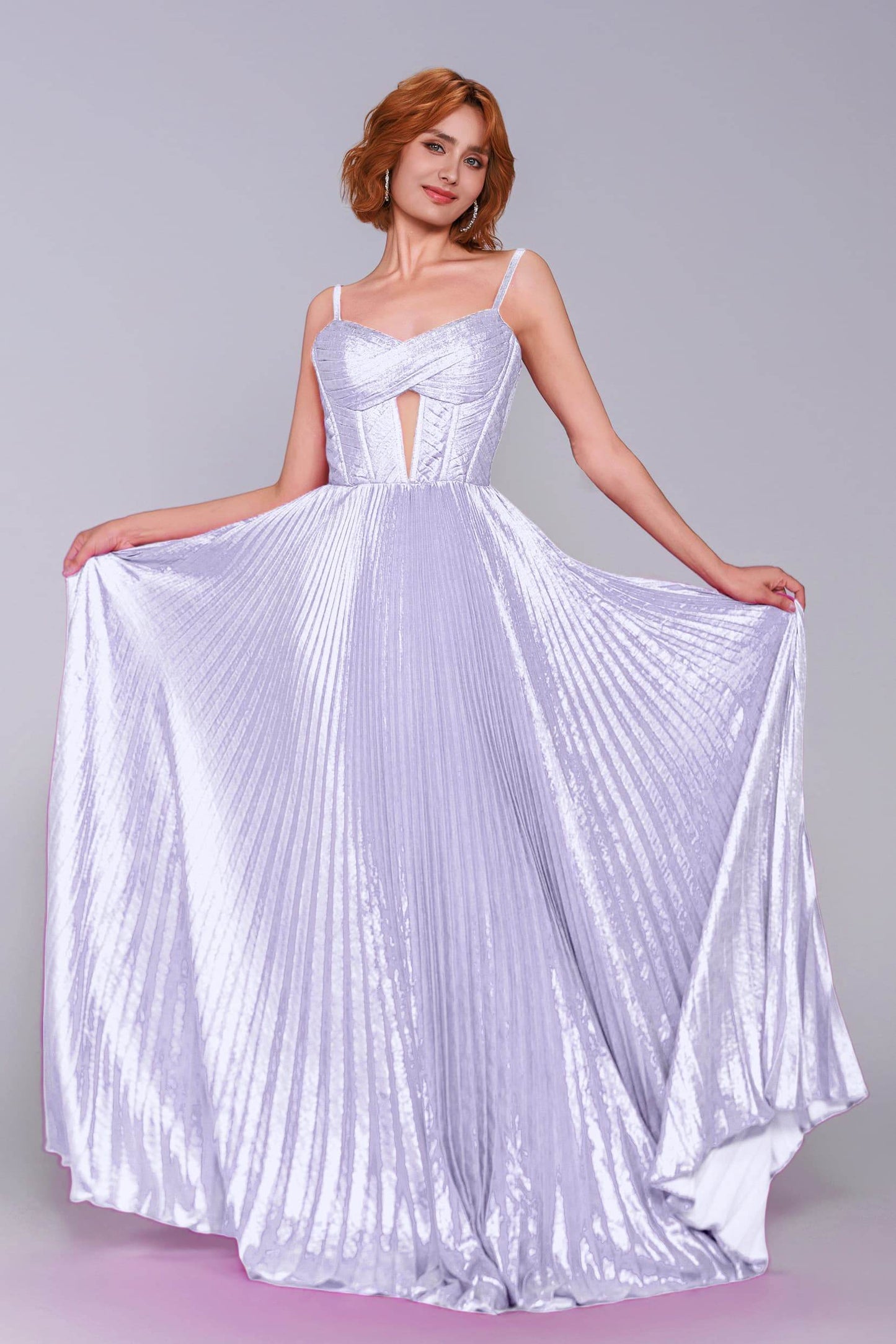 A-Line Maxi Metallic Prom Dress CS0963