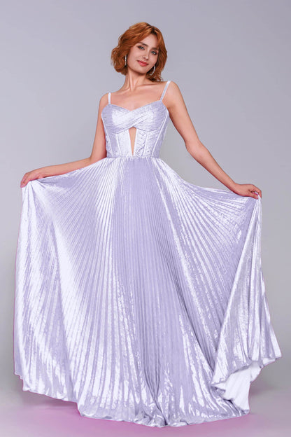 A-Line Maxi Metallic Prom Dress CS0963
