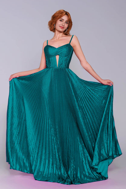 A-Line Maxi Metallic Prom Dress CS0963
