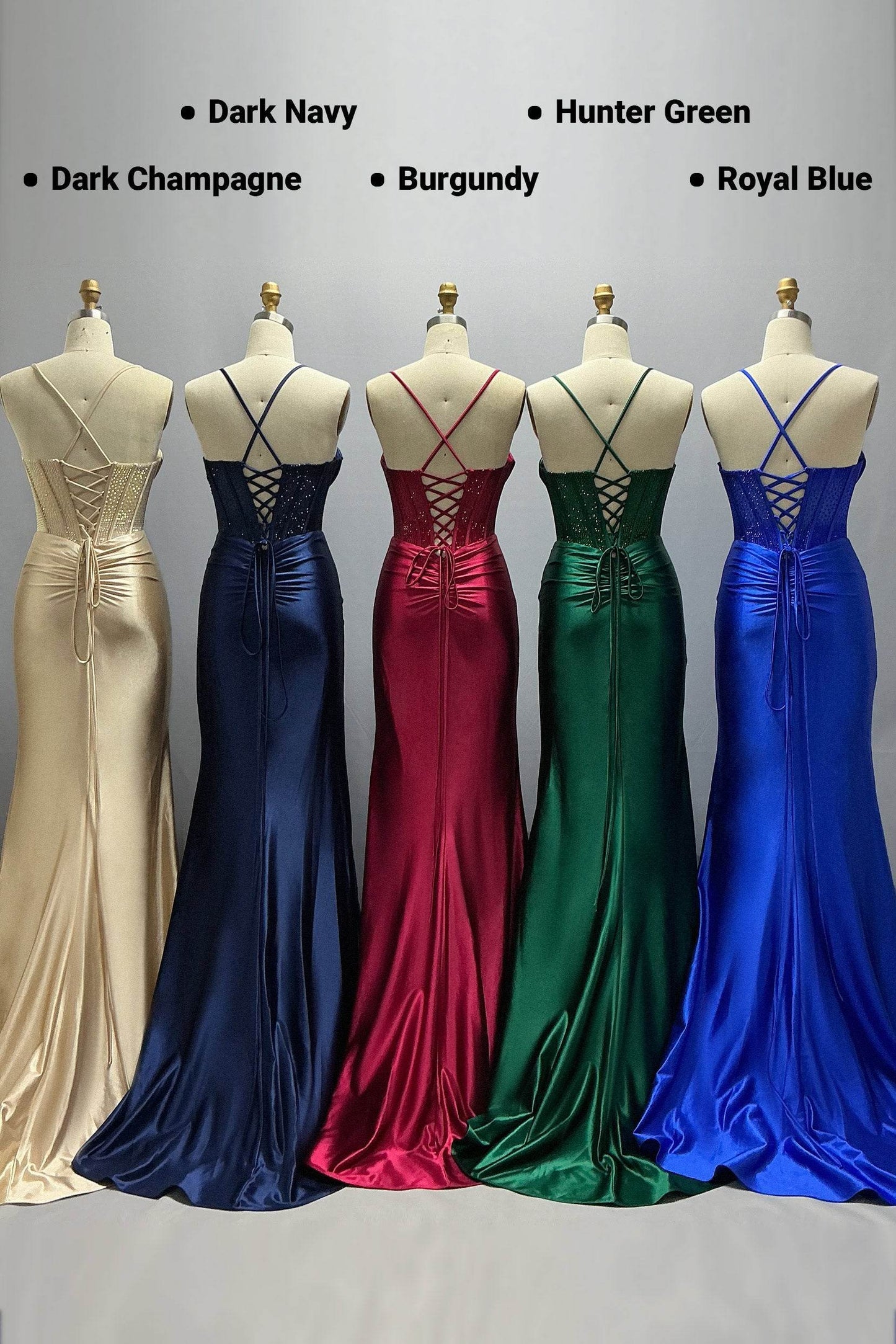 Sheath-Column Maxi Stretch Satin Prom Dress CS1039