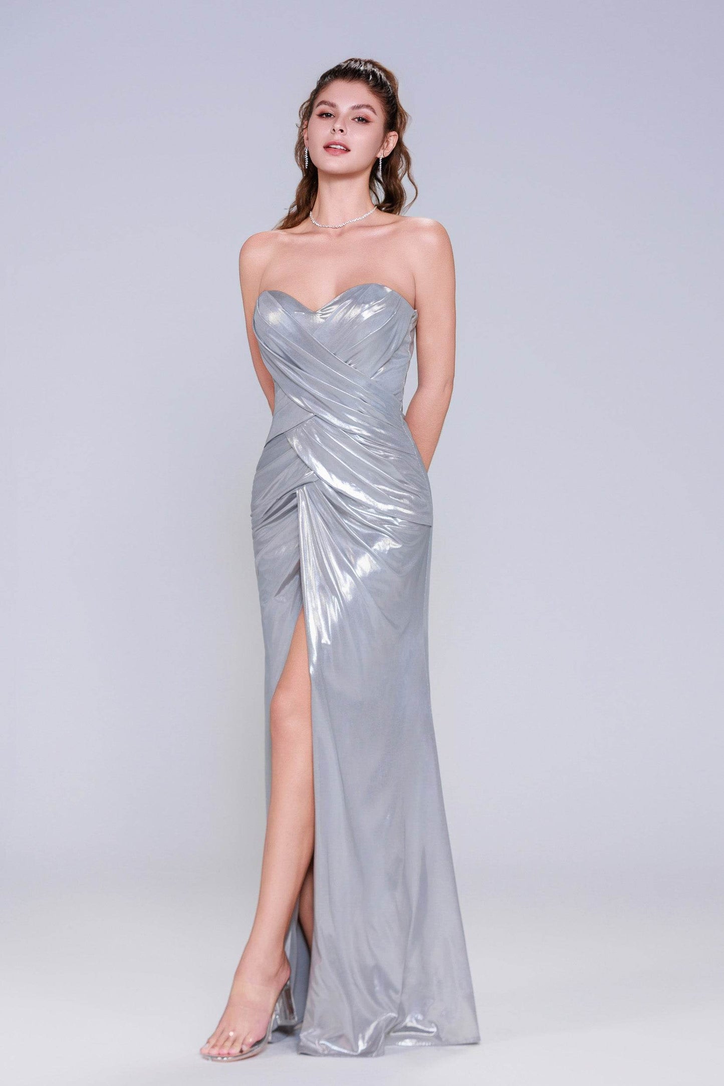 Sheath-Column Maxi Hot Stamping Cloth Prom Dress CS1041