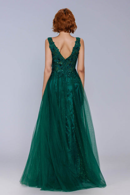 A-Line Maxi Tulle Prom Dress CS1062
