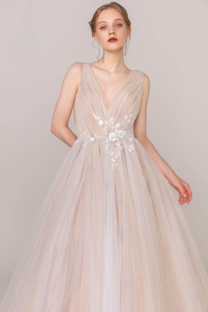 A-Line Court Train Tulle Wedding Dress CW2421
