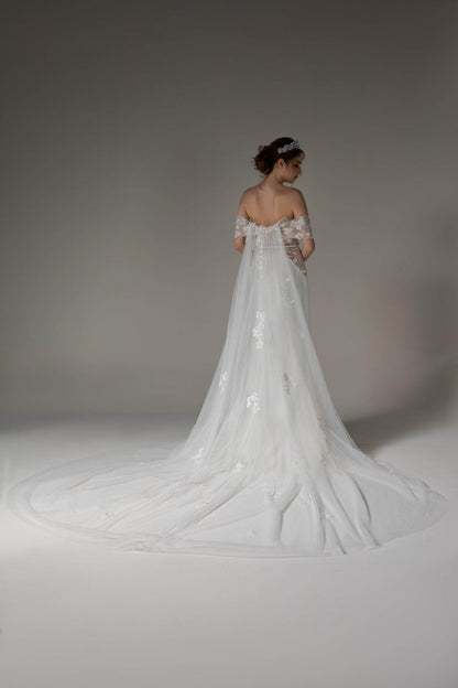 Trumpet-Mermaid Chapel Train Elastic Cloth Wedding Dress CW2491