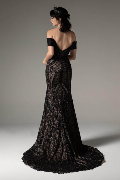 Trumpet-Mermaid Court Train Sequins Wedding Dress CW2528