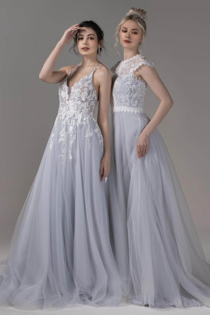 A-Line Court Train Lace Tulle Wedding Dress CW2812