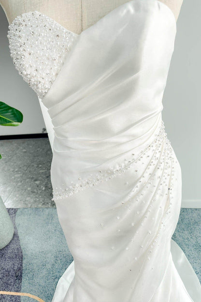 A-Line Court Train Mikado Wedding Dress CW3164