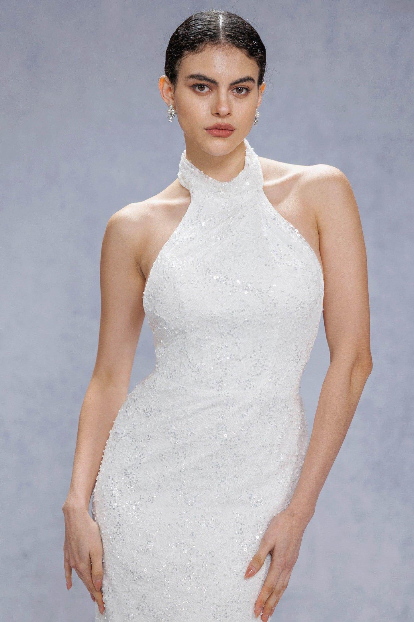 Trumpet-Mermaid Court Train Satin Wedding Dress CW3331