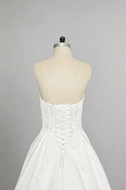 A-Line Court Train Satin Wedding Dress CW3502