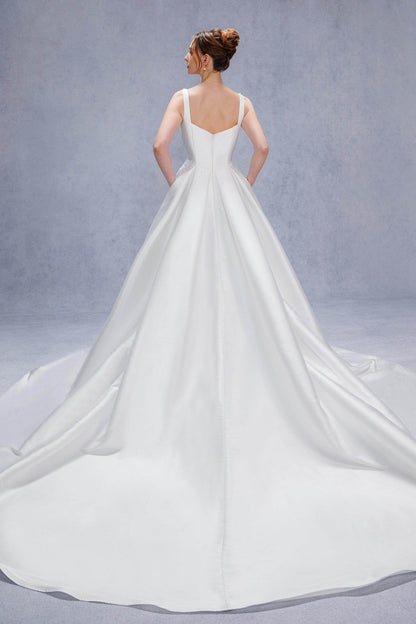 A-Line Court Train Mikado Wedding Dress CW3535
