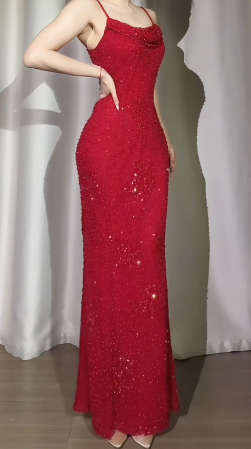 Elegant Burgundy Prom Dress Chiffon Beaded Evening Dress Sheath Birthday Dress DP05168