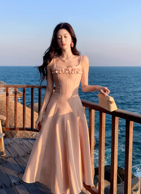 Chic Orange Prom Dress Satin A-Line Spaghetti Straps Evening Dress Sleeveless Birthday Dress DP05224