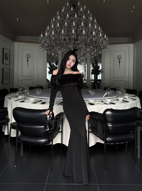 Chic Black Prom Dress Satin Mermaid Off-shoulder Evening Dress Sleeves Birthday Dress DP05228