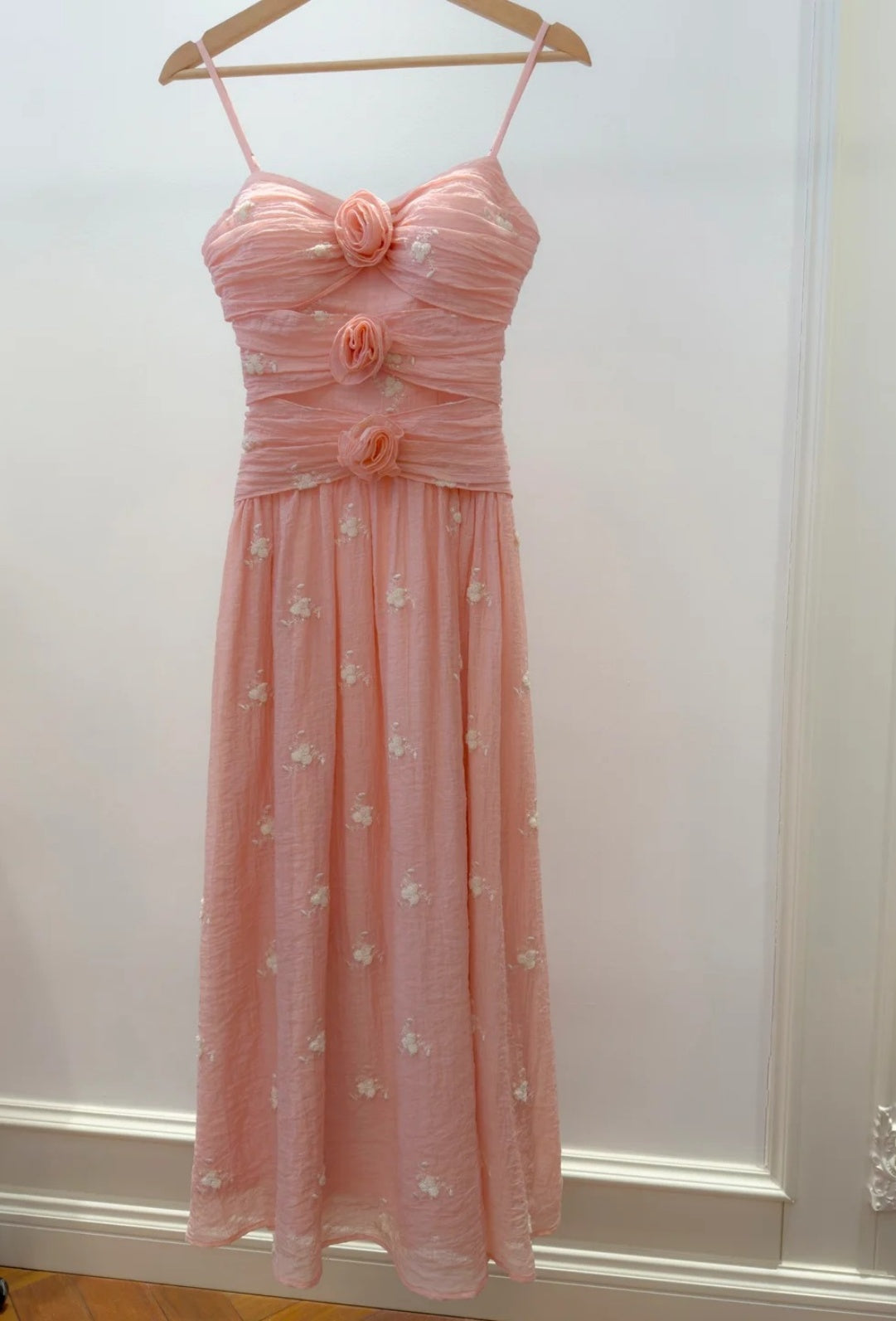 Classy Pink Prom Dress Beaded Spaghetti Straps Sheath Evening Dress Sleeveless Birthday Dress DP05237