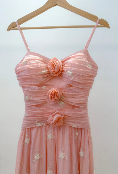 Classy Pink Prom Dress Beaded Spaghetti Straps Sheath Evening Dress Sleeveless Birthday Dress DP05237