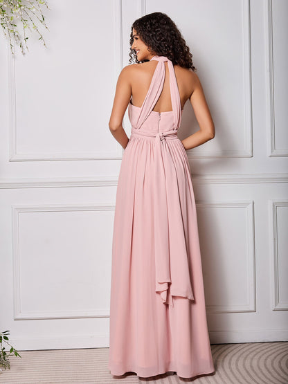 High-Neck Halter Multi Wear Convertible Bridesmaid Dresses