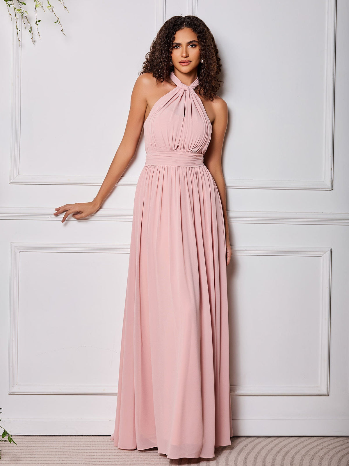 High-Neck Halter Multi Wear Convertible Bridesmaid Dresses