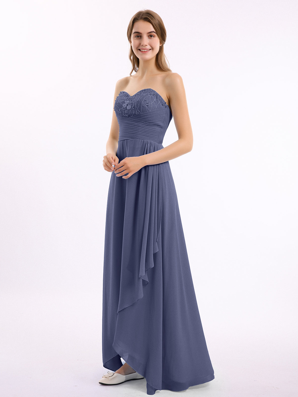 Strapless Sweetheart neck Long Dress with Beaded Stormy