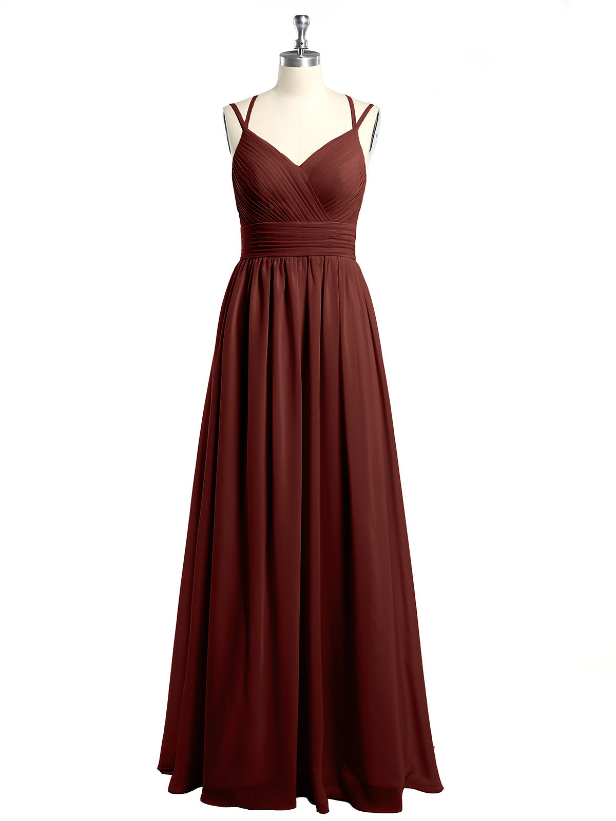 Double Straps Chiffon Dresses with Sweetheart Terracotta