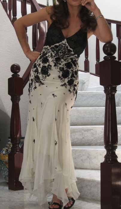 Mermaid Spaghetti Strap Chiffon Applique Long Prom Dresses with Scarf