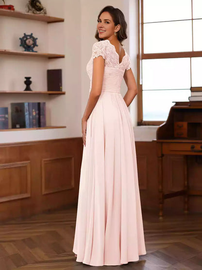Gorgeous A-line/Princess style sweetheart collar short sleeved applique ruffle Mother of the Bride Dresses