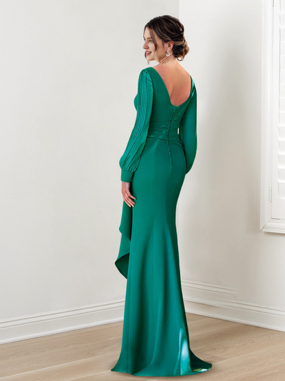 Sheath/Column Scoop Sleeveless Mother Of The Bride Dresses