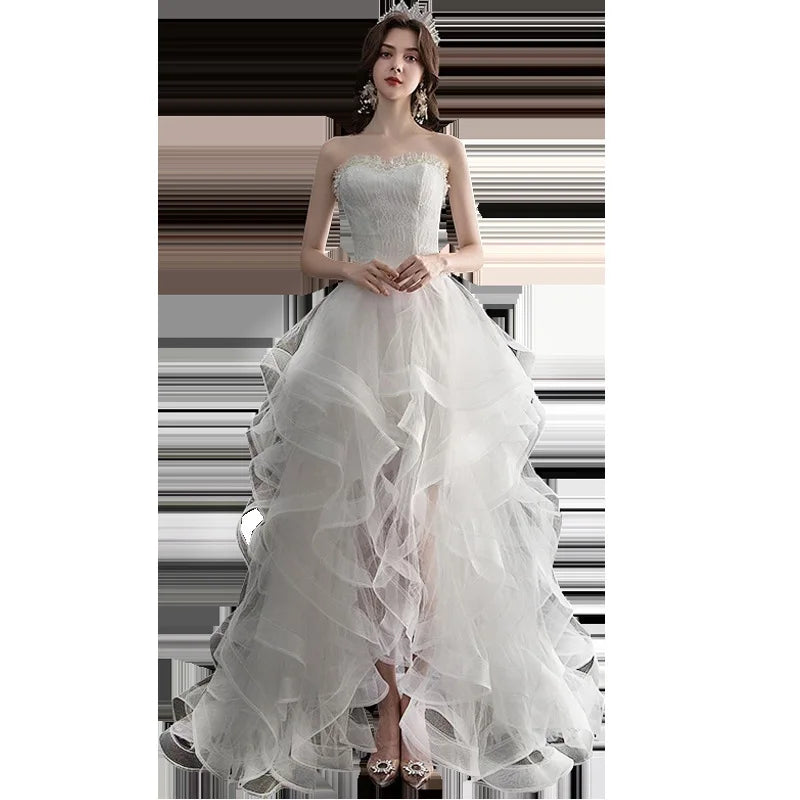Strapless Wedding Dress with Train for Sweet Brides
