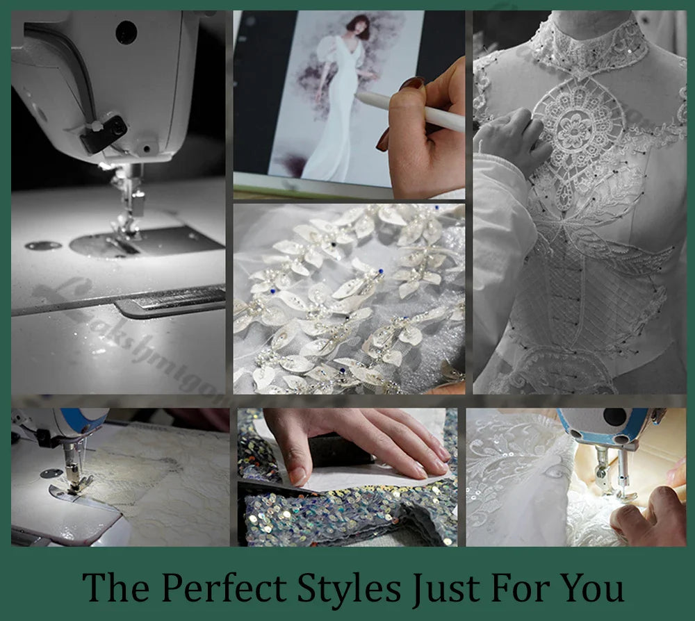 Princess Lace Wedding Dress Bridal Customized Spaghetti Straps Chapel Train Tulle Gown