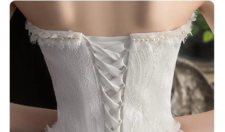 Strapless Wedding Dress with Train for Sweet Brides