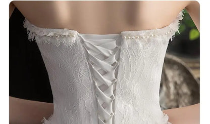 Strapless Wedding Dress with Train for Sweet Brides