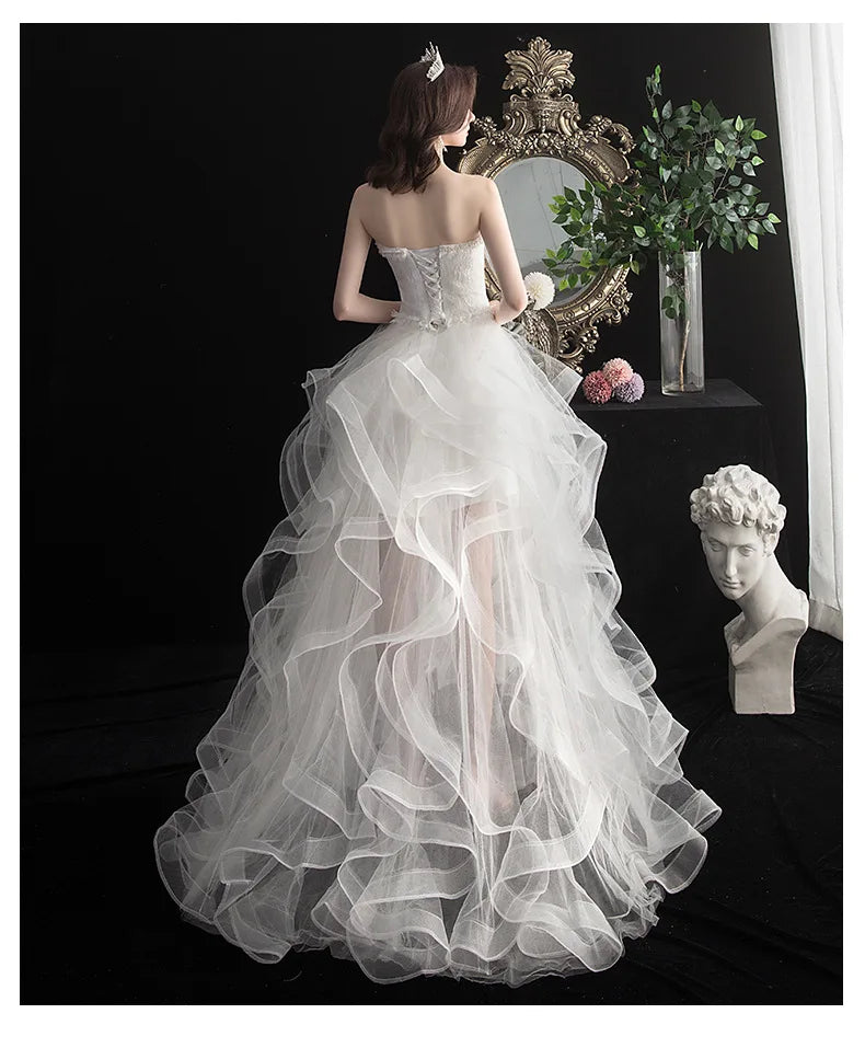 Strapless Wedding Dress with Train for Sweet Brides