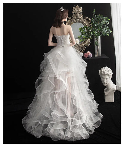 Strapless Wedding Dress with Train for Sweet Brides