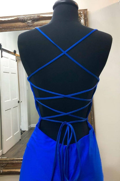 Simple Tight Spaghetti Straps Scoop Satin Mini Party Homecoming Dress