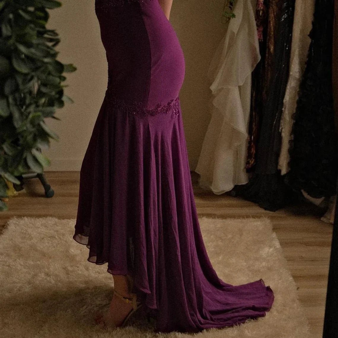 Aimishang Elegant Off The Shoulder Chiffon Long Prom Dress Vintage Evening Party Dress Formal Women's Dresses