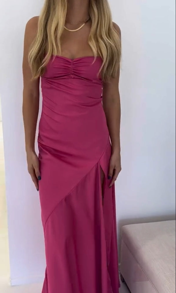 Aimishang Elegant Dresses Gowns Evening Dresses Spaghetti Straps Long Prom Dress Satin Formal Party Dress