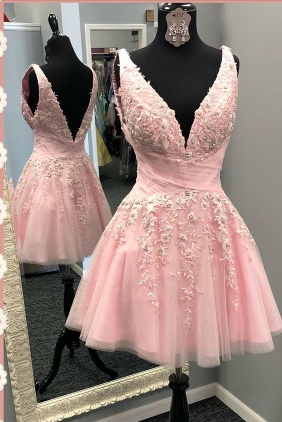 cute a-line short homecoming dress A-line Party Dress c3449