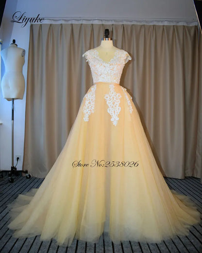 Liyuke Shining Symmetrical Lace Sweetheart Mermaid Wedding Dress