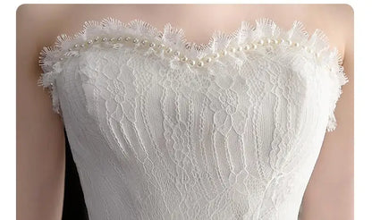 Strapless Wedding Dress with Train for Sweet Brides