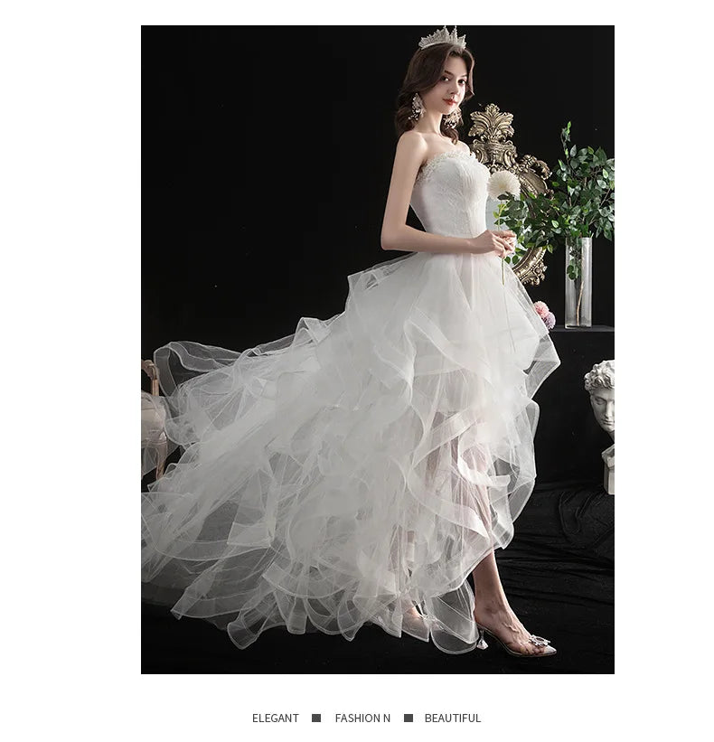 Strapless Wedding Dress with Train for Sweet Brides