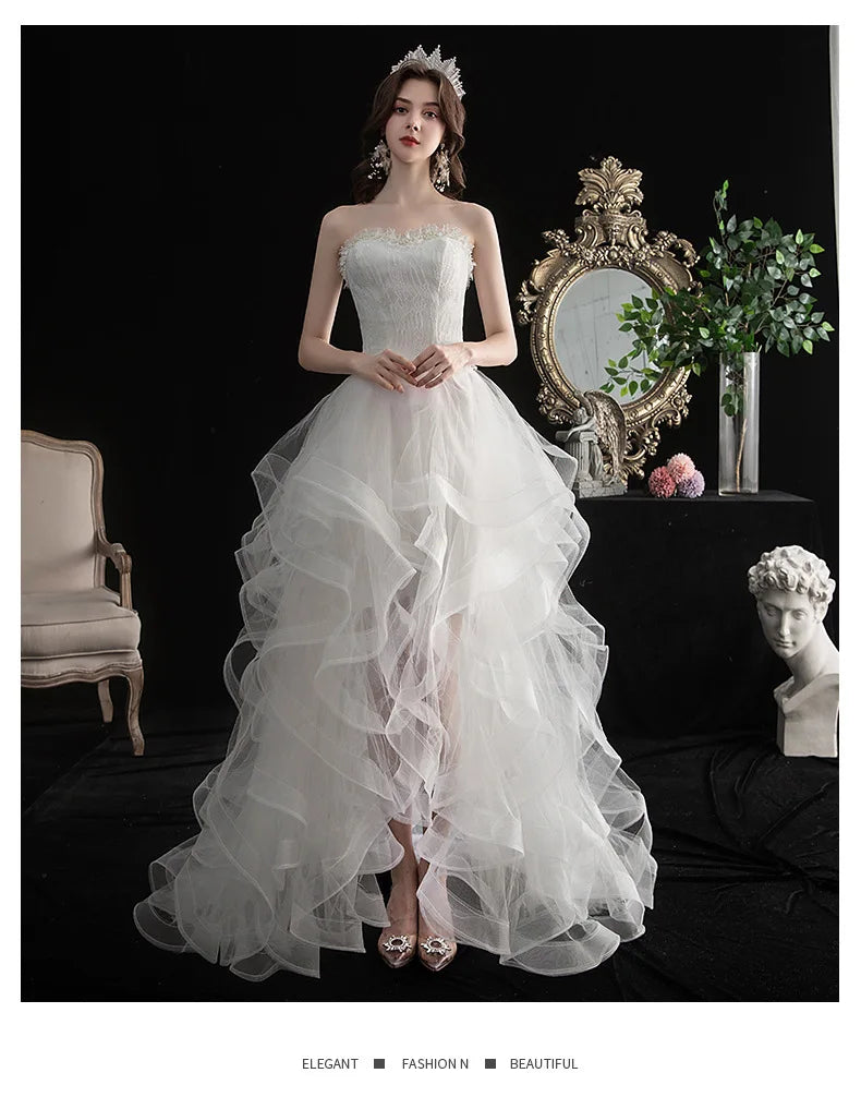 Strapless Wedding Dress with Train for Sweet Brides