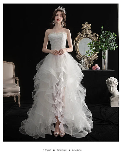 Strapless Wedding Dress with Train for Sweet Brides