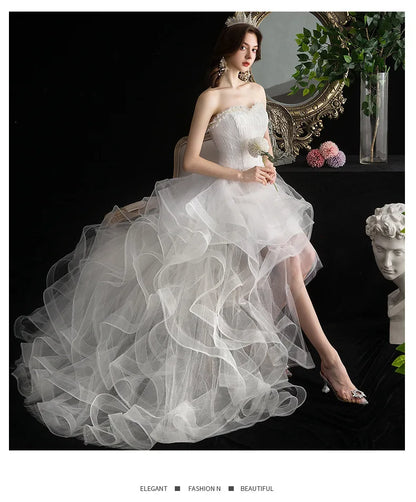 Strapless Wedding Dress with Train for Sweet Brides