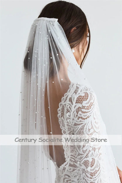 Backless Mermaid Wedding Dresses Boho Long Sleeve Lace Bridal Gown