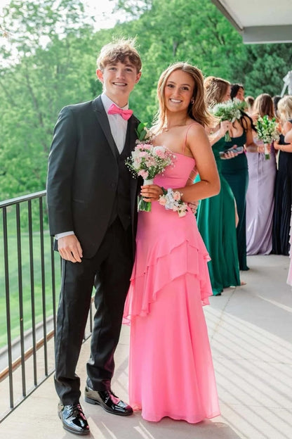 Pink Prom Dresses Long Strapless Formal Evening Dress