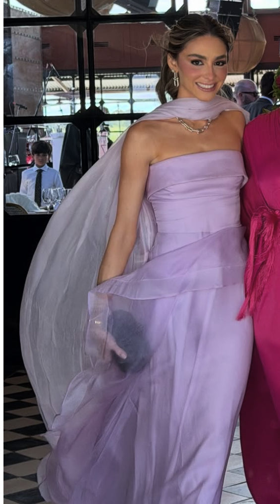 Classy Strapless Lilac Long Prom Dress Long Party Dresses