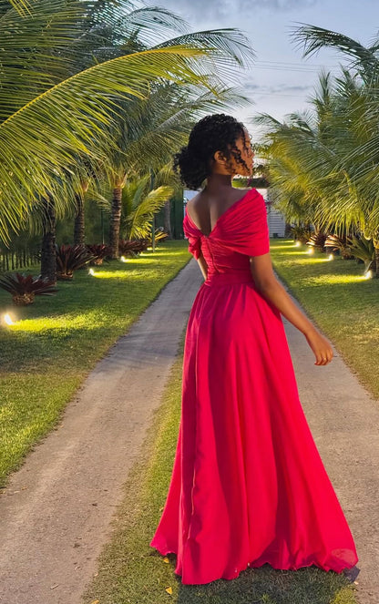 Off The Shoulder A Line Prom Gown Princess Party Dresses